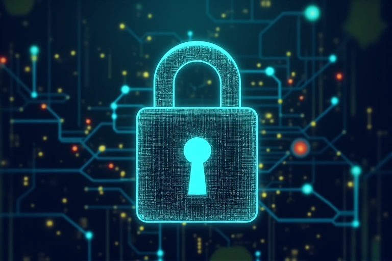 Immagine che illustra un lucchetto digitale, simbolo di sicurezza informatica